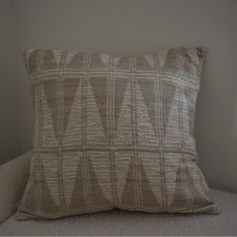 West Elm Beige and Cream Patterned Pillow 18x18